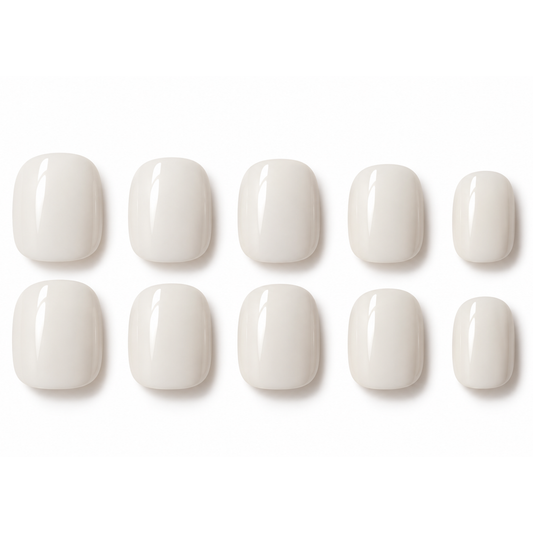 Ten glossy oval nail tips arranged in two rows on a plain white background.