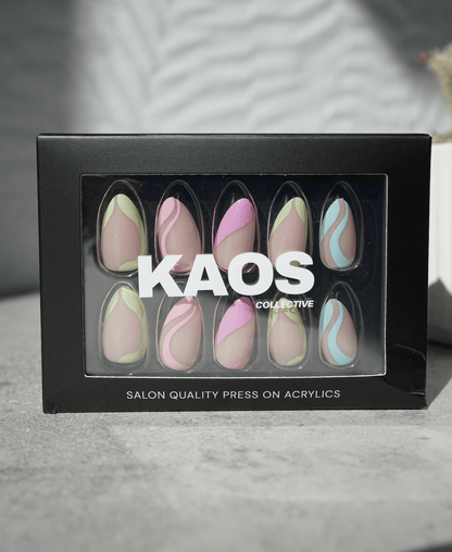a black box with 'Kaos Collective' on a neutral background